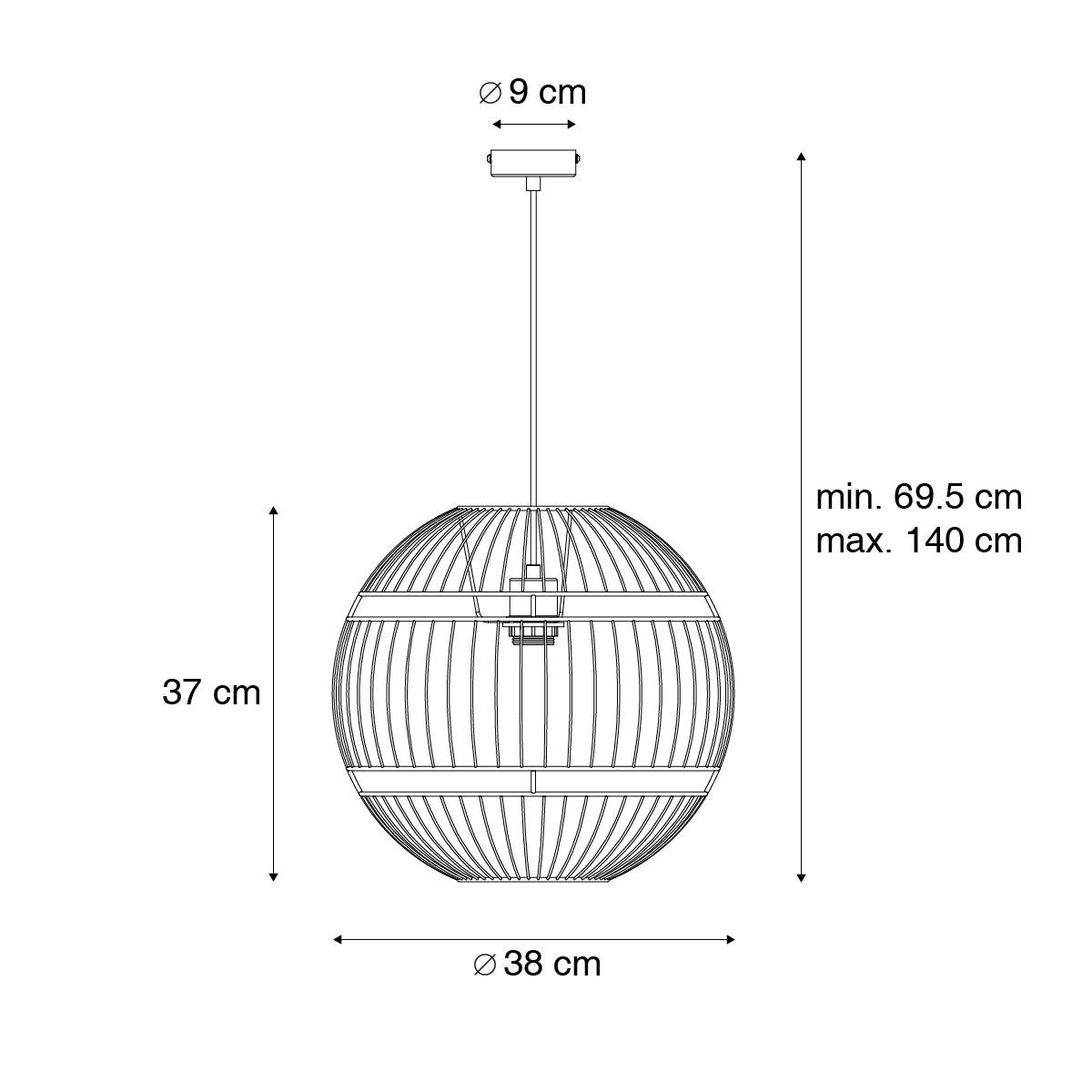 Moderne hanglamp zwart 38 cm - Sphaera