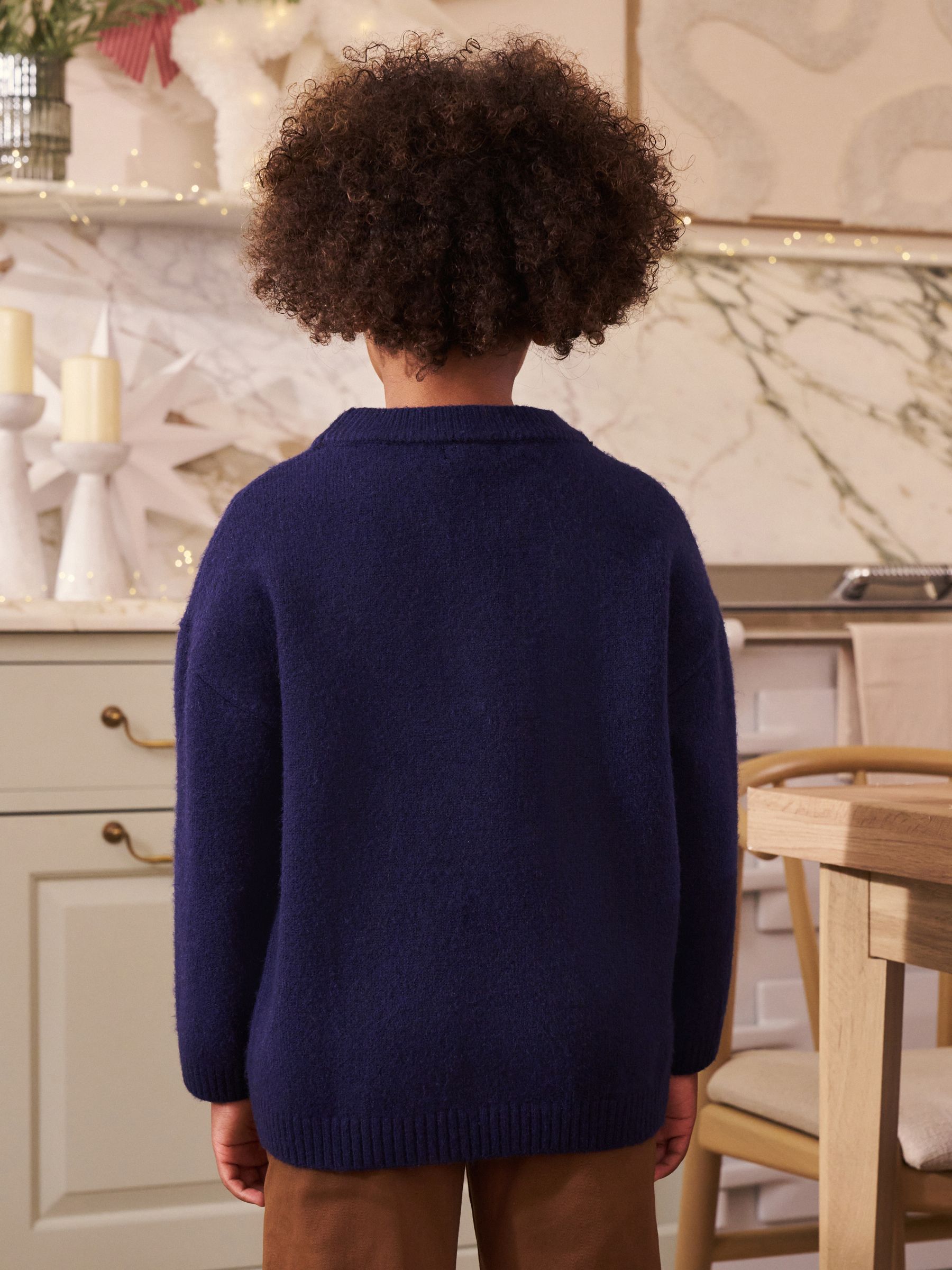 Navy Blue Dog Graphic - Matching Family Christmas Jumper (3-16yrs)