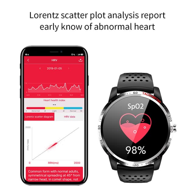 Smartwatch med blodtryk og pulsmåler