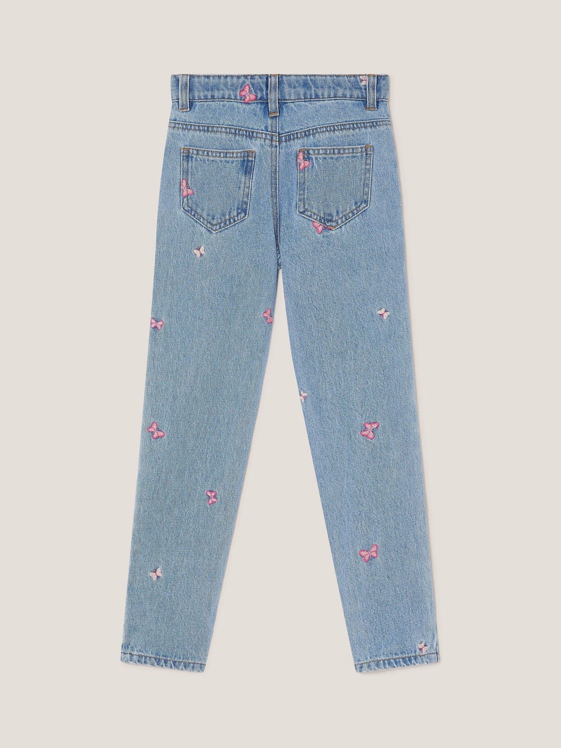 Monsoon Butterfly Embroidered Straight Leg Jeans