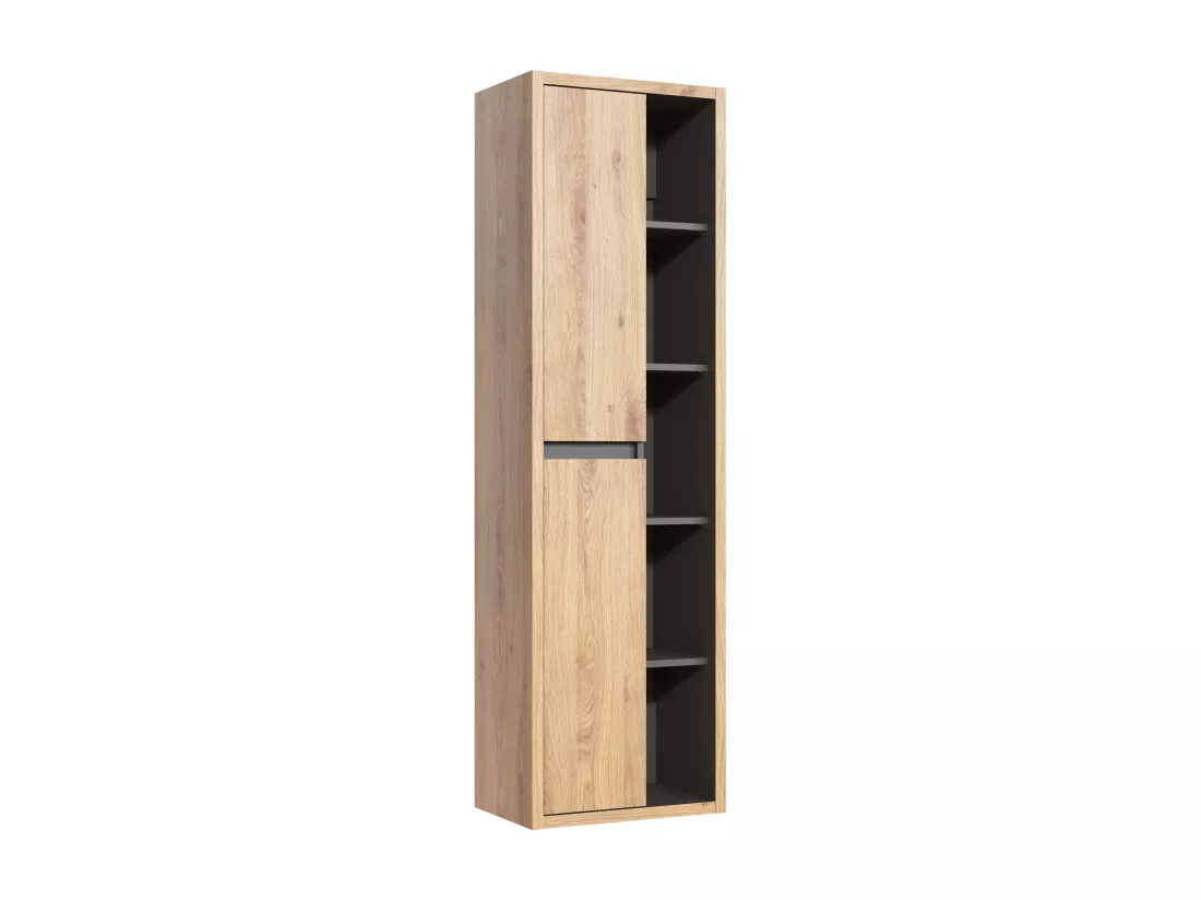 Meuble de salle de bain suspendu avec vasque carrée et colonne - Coloris naturel - 100 cm - PURNAL