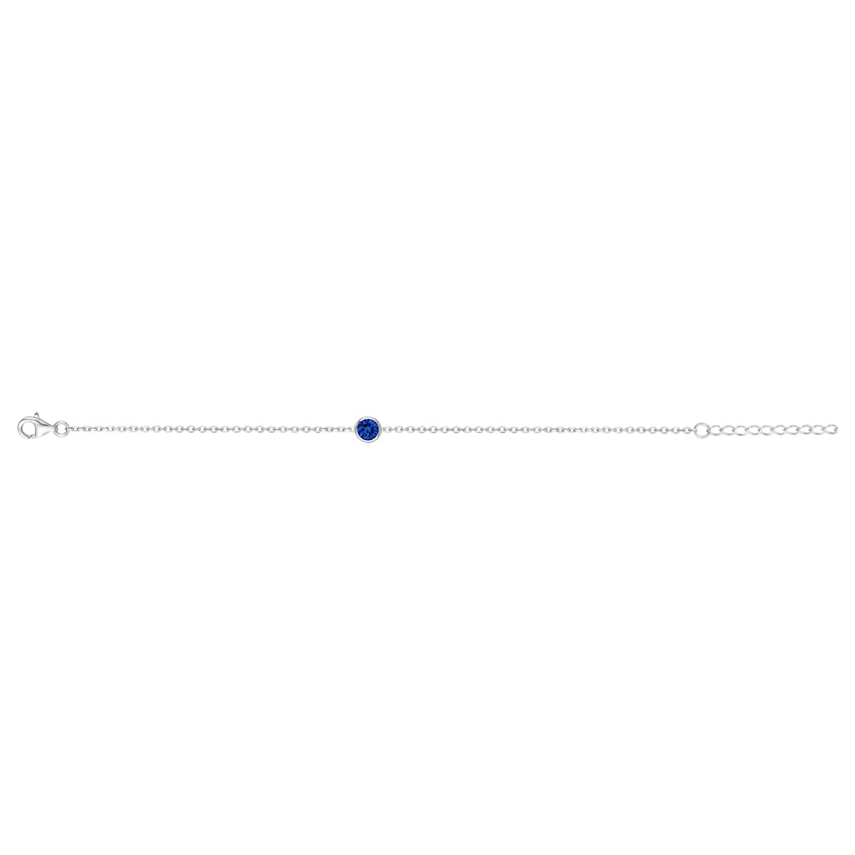 Bracelet en Argent avec spinelle bleu saphir