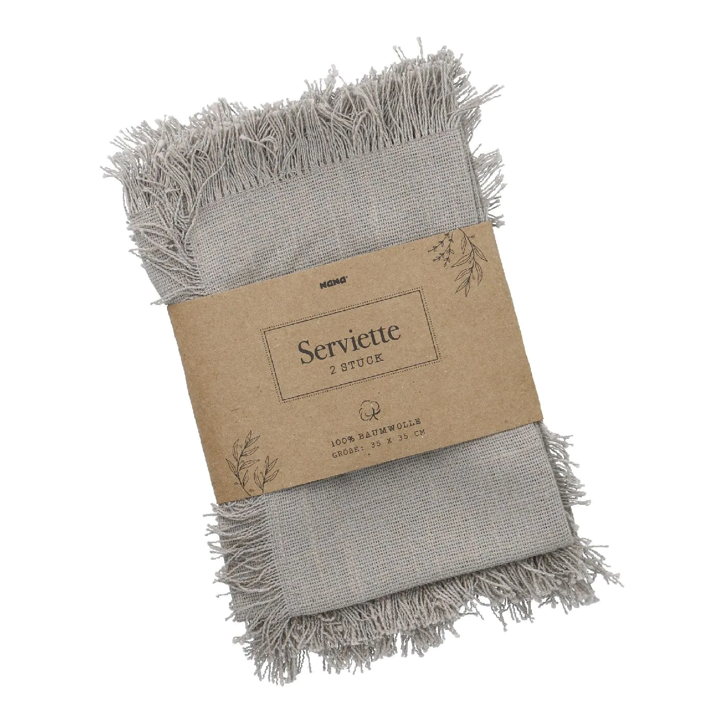 2er Set Serviette, taupe, 35 x 35 cm