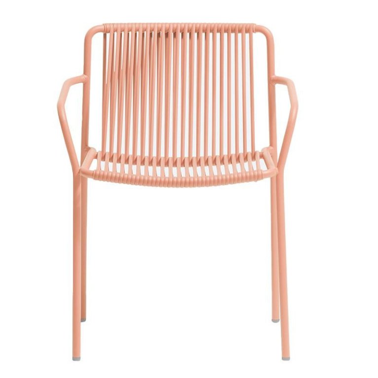Pedrali Tribeca tuinstoel met armleuning roze