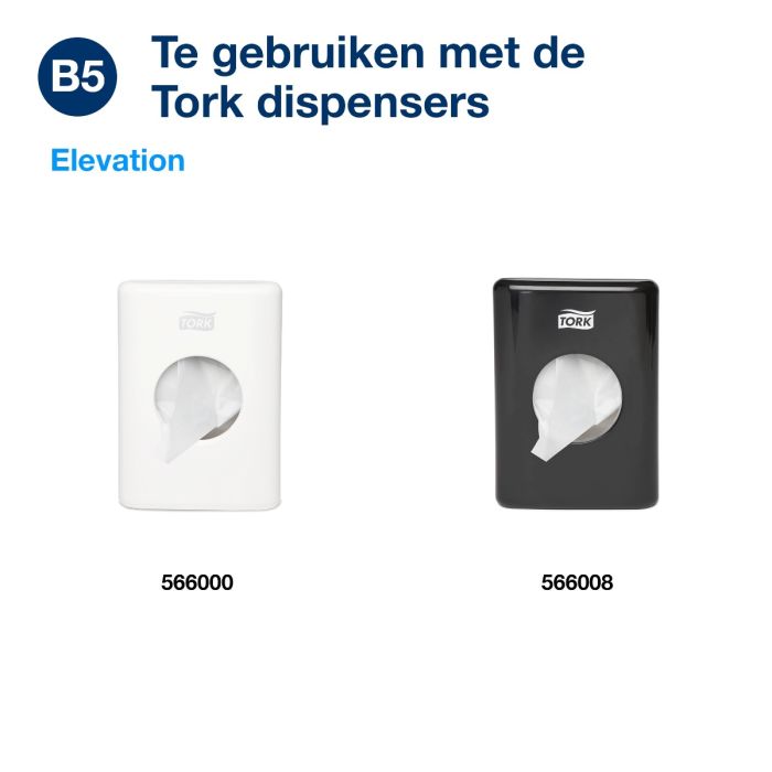 Tork 204041 1200st Damesverbandzakjes wit B5 95x32x135mm a 1200 stuks (204041)