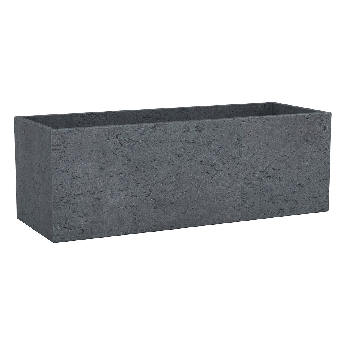 Scheurich C-Cube Long 80, plantenbak/bloempot, rechthoekig, van kunststof, kleur: Stony Black, 79 cm breed, 29 cm diep, 27,4 cm hoog, inhoud 35 l.