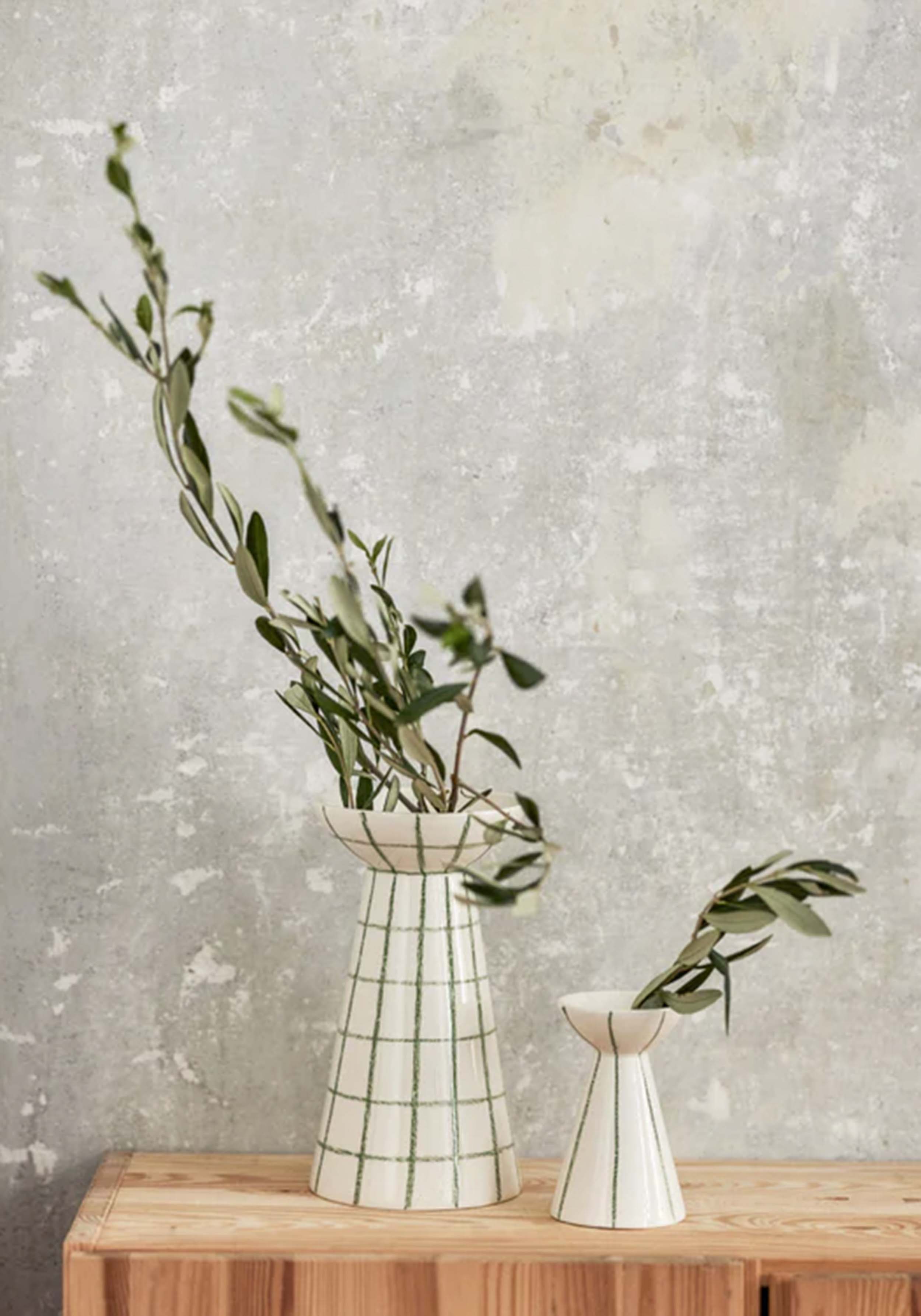 Onomao Kleine Vase Duartinho Grün Gestreift