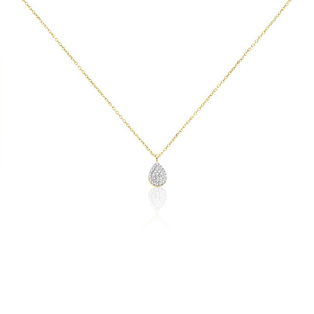 Collier Pear C Or Jaune Diamant
