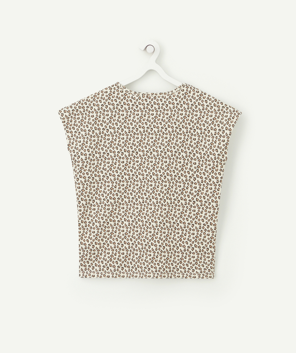 T-SHIRT FILLE EN COTON BIO ET IMPRIMÉ LÉOPARD