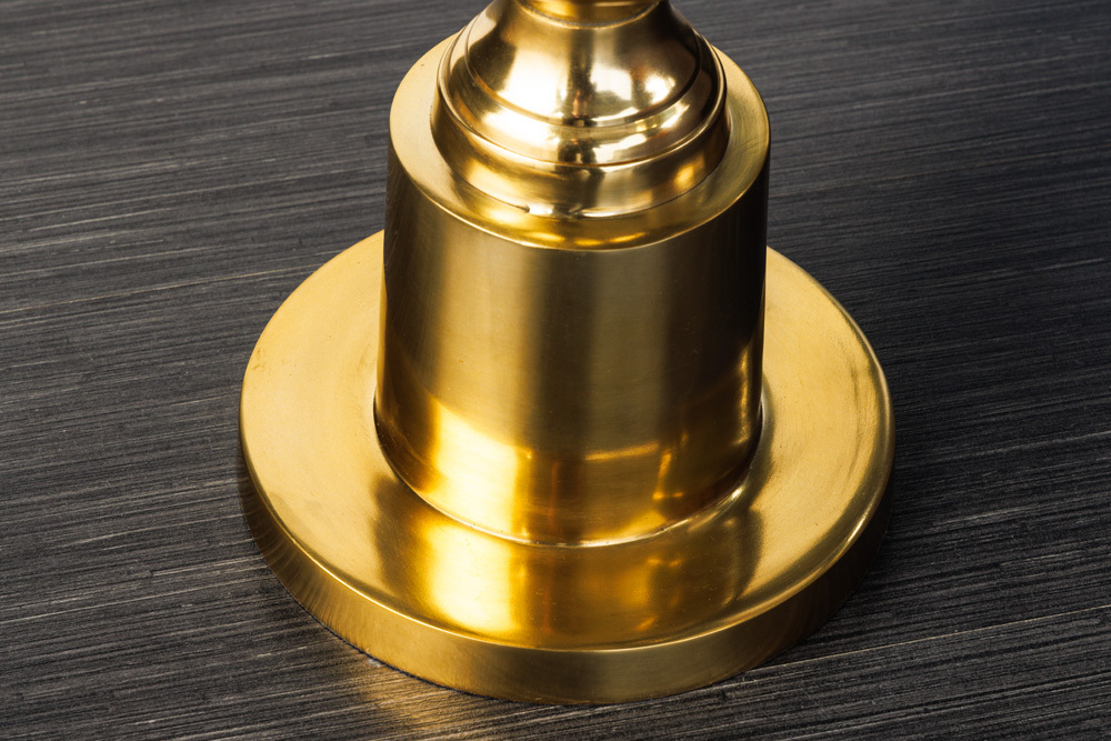 Design Beistelltisch ABSTRACT 45cm gold Metall schwarze Glasplatte handmade rund