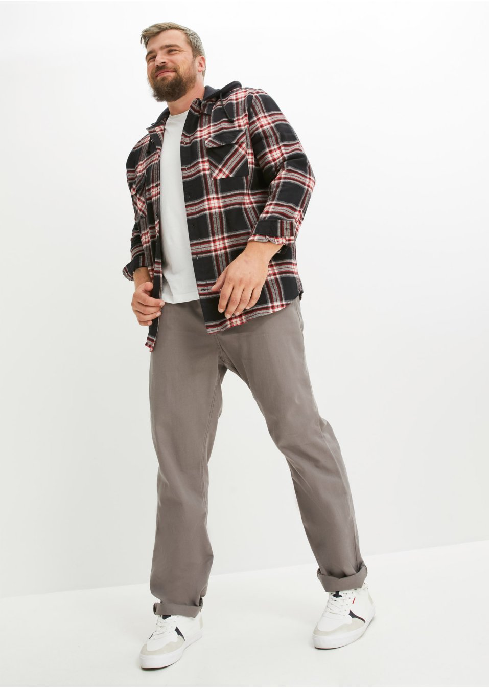 Chemise manches longues en flanelle avec capuche amovible