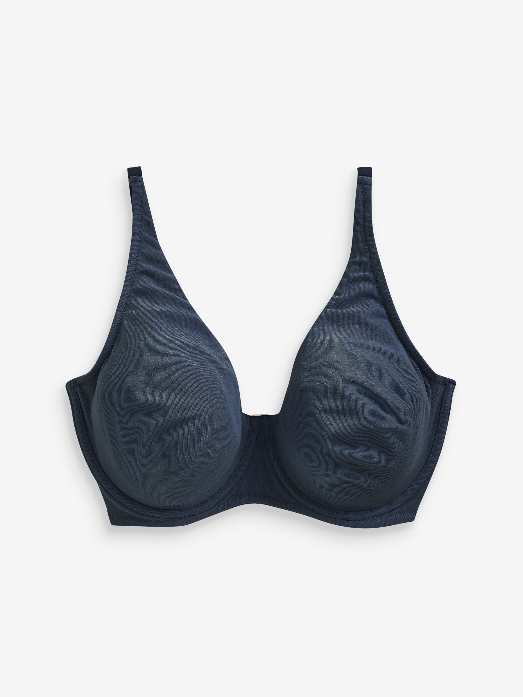 Marineblauw/roze/wit - DD+ ultiem comfort beha's van katoenmix verpakking van 3