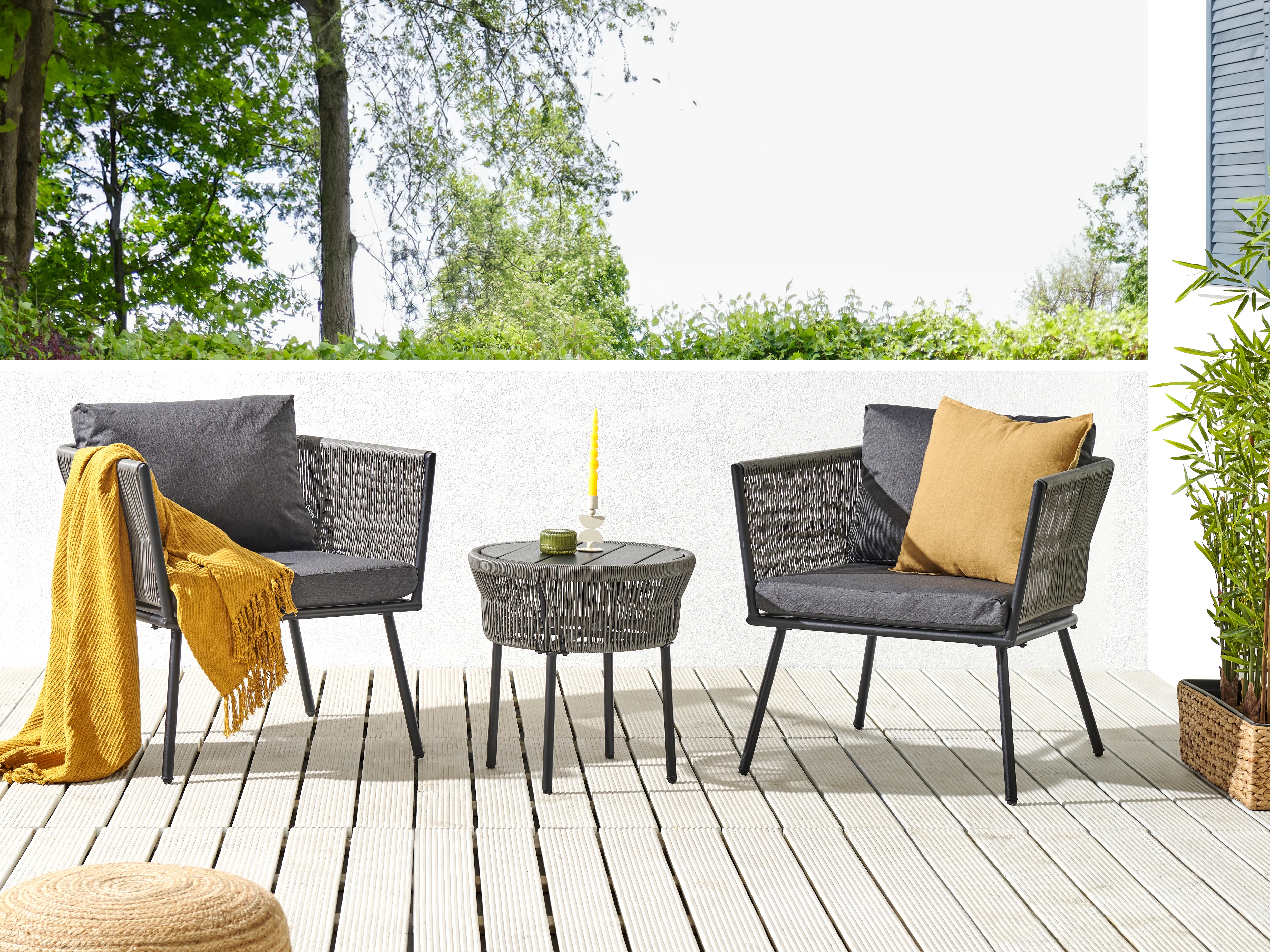 Set tuinkussenhoezen GARGANO Grijs