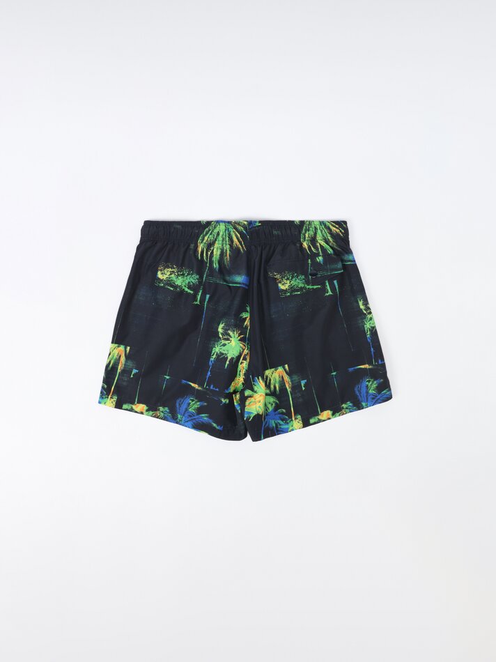 Maiô com estampa floral - Azul Marinho Escuro