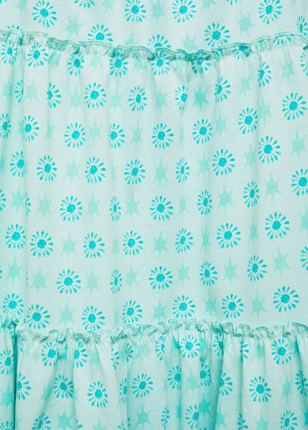 Mango Kids A-lijn jurk met all over print mintgroen/wit