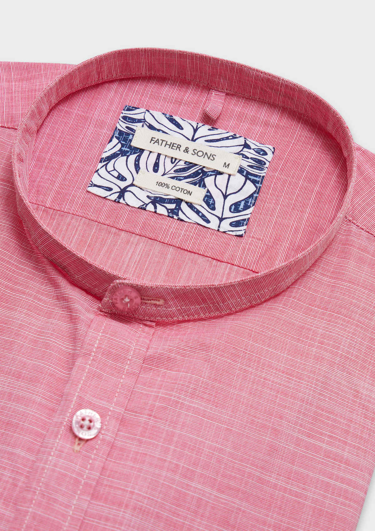 Chemise sport Slim en pinpoint de coton uni rouge à col officier