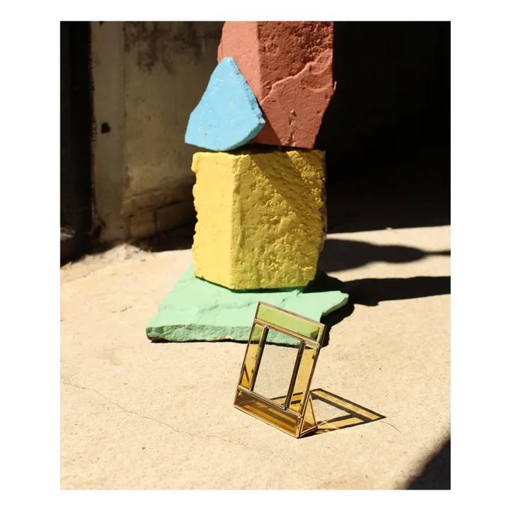 Doing Goods Cadre photo en verre et laiton Bonnie | Jaune