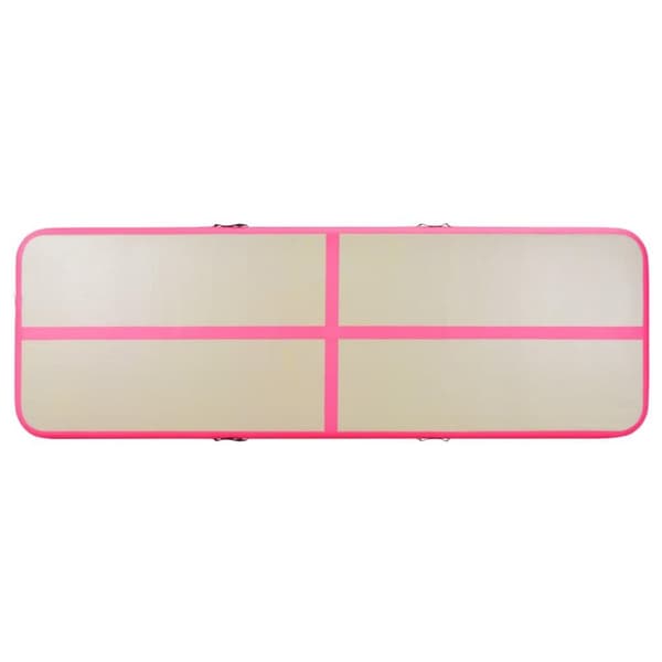 vidaXL Oppblåsbar gymnastikkmatte med pumpe 700x100x10 cm PVC rosa