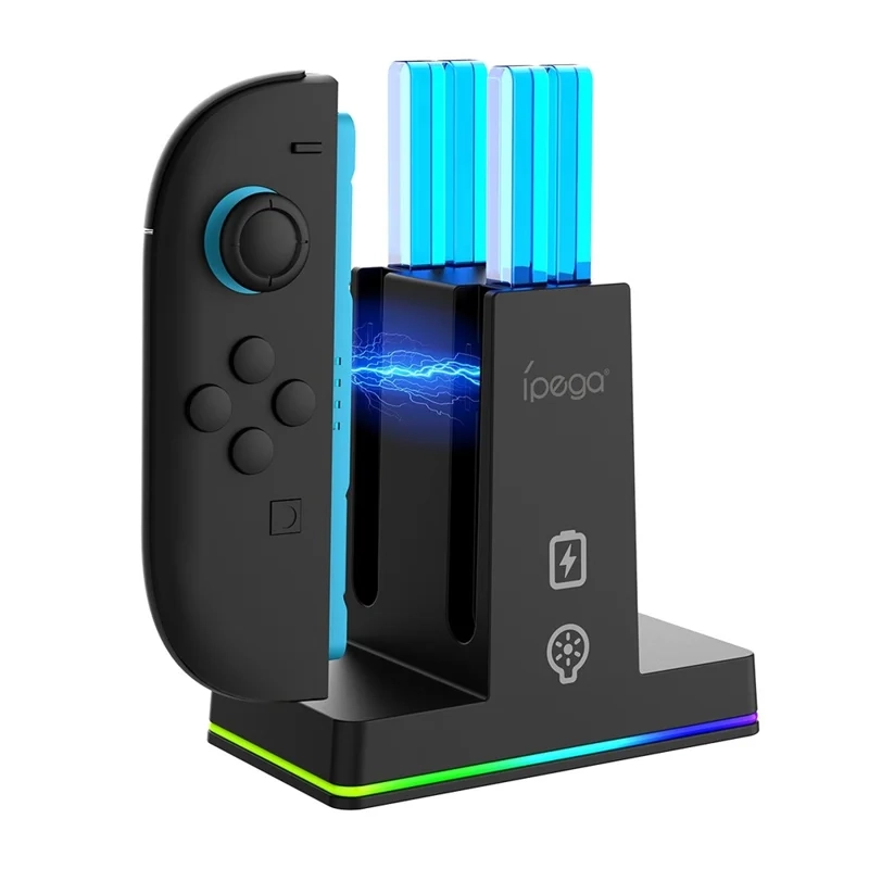 (4-fach) Ladestation Charging Dock für Nintendo Switch 2 Joy-Cons Controller mit LED-Anzeige - Schwarz