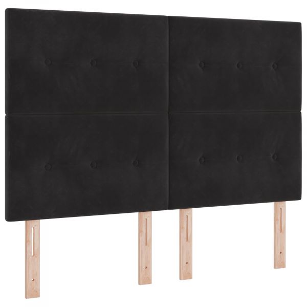 vidaXL Cabeceira led Preto 72 cm Veludo - 2513251384