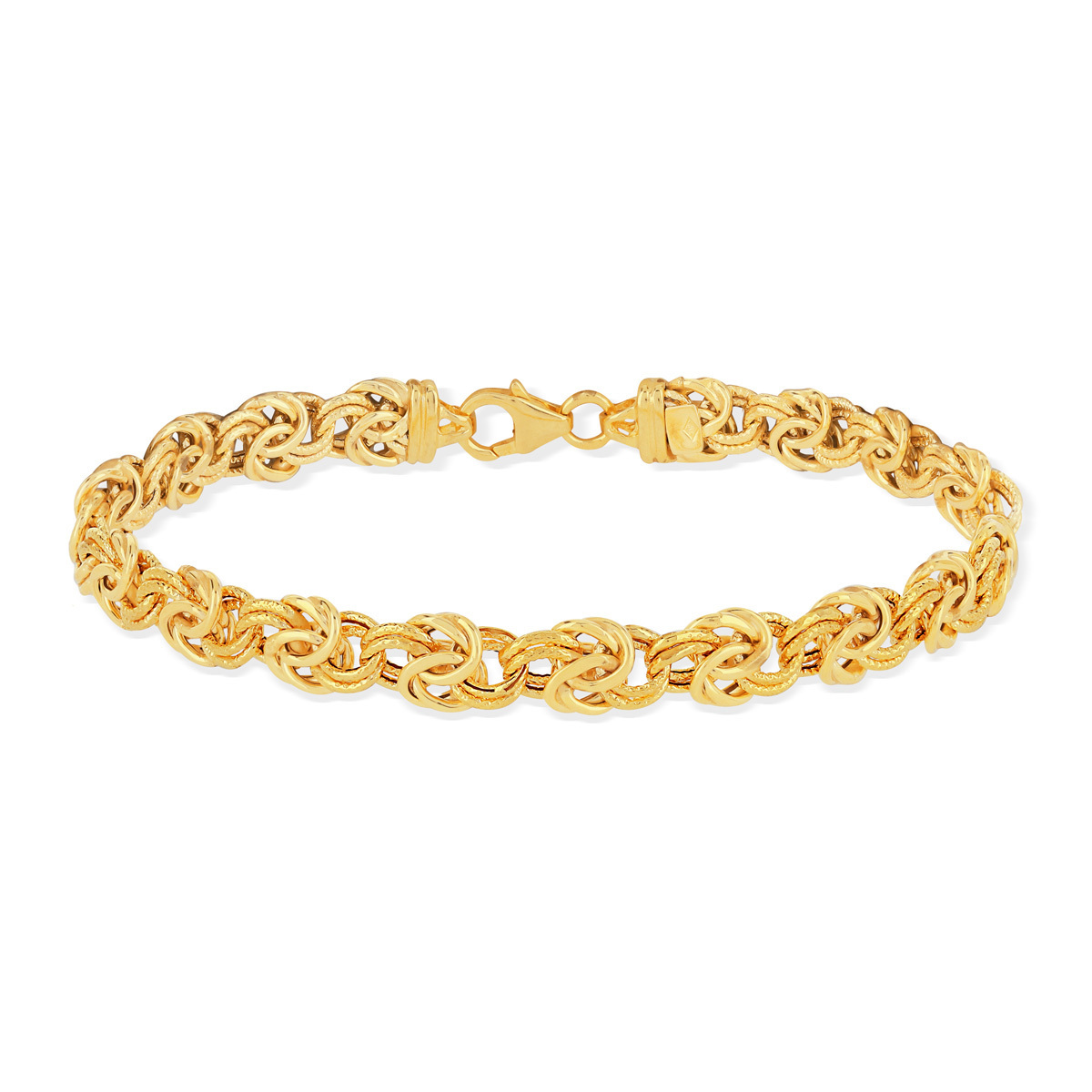 Bracelet or 375 jaune maille royale 18,5 cm