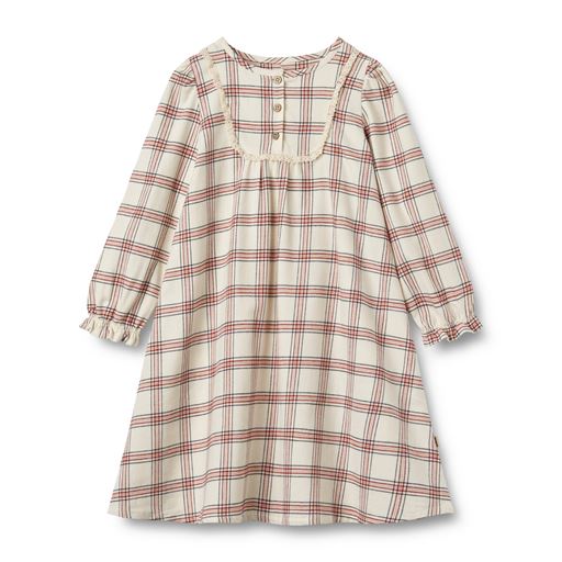 Wheat Gudrun Natkjole, Eggshell Check, 128 cm