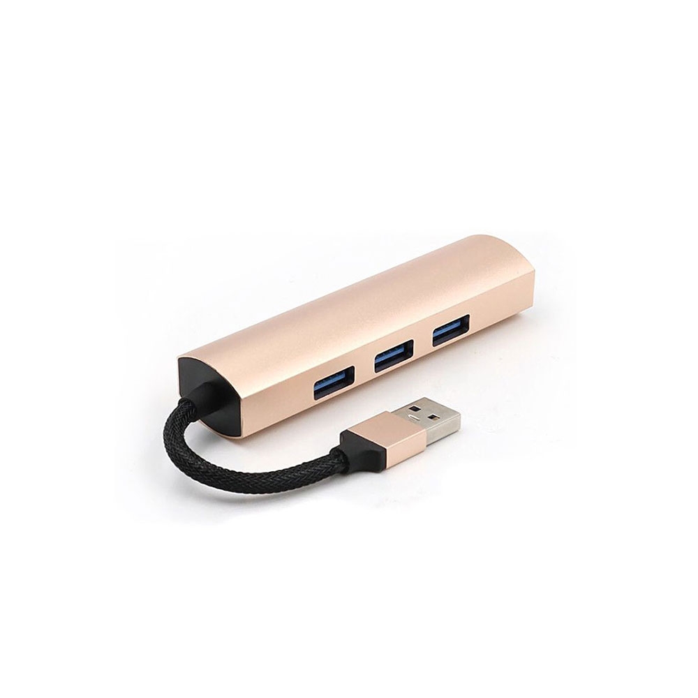 4-fach USB 3.0 Highspeed Aluminium Hub im edlen Design - Roségold