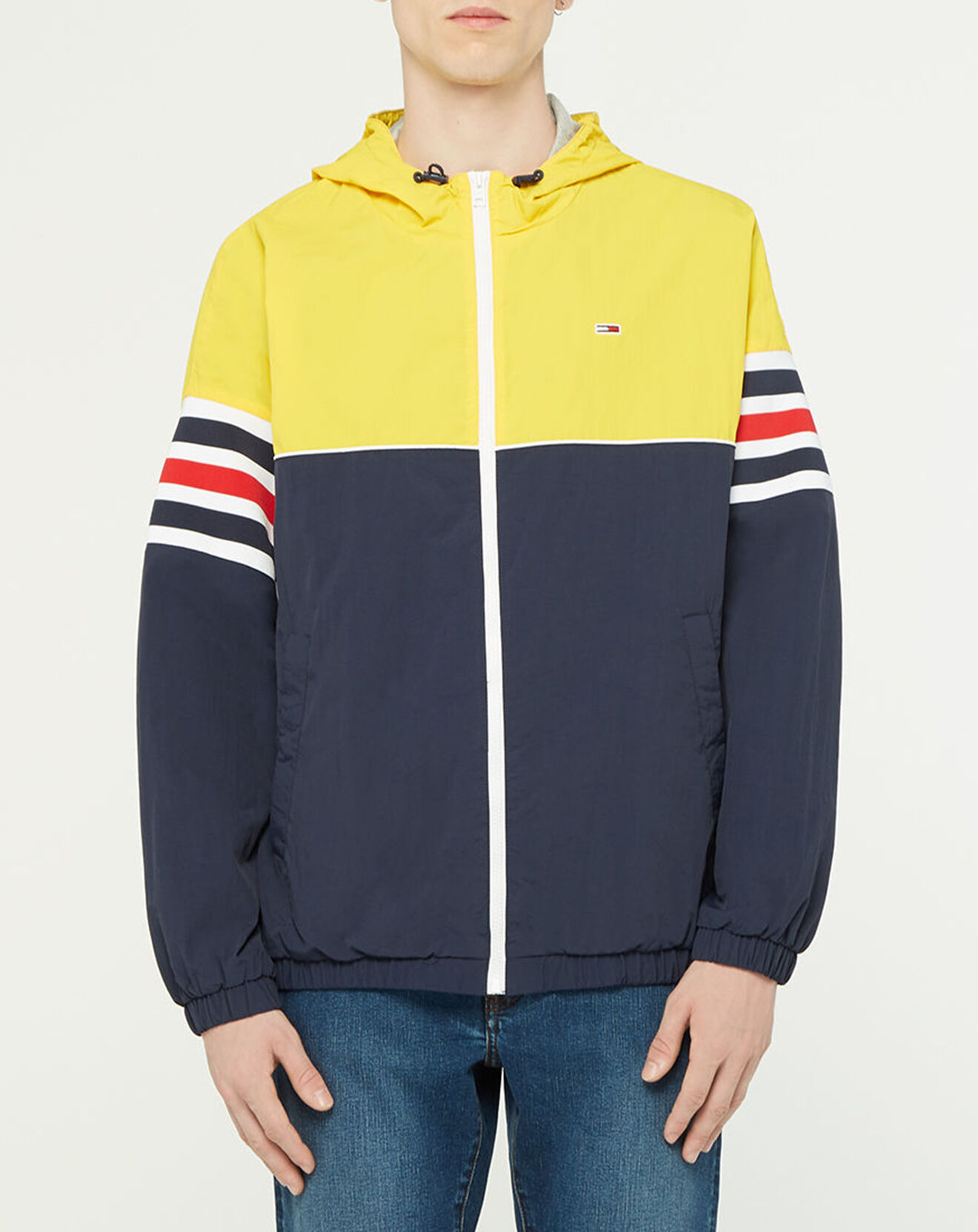 Tommy Jeans Blouson Colorblock à Capuche bleu/jaune