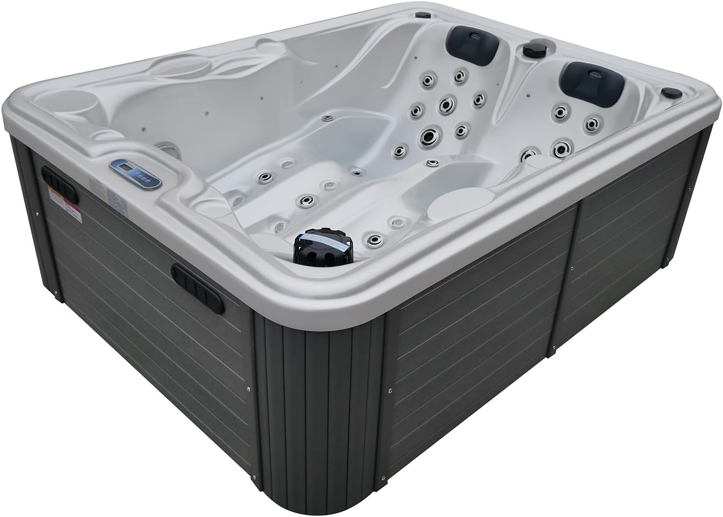 Tronitechnik® Outdoor Whirlpool, 2 Personen, aus hochwertigem Sanitäracryl, Winterfest isoliert, Balboa Spa Heizung und Bedienung, 46 Massagedüsen, 2 Liegeplätze, LED, 620 Liter