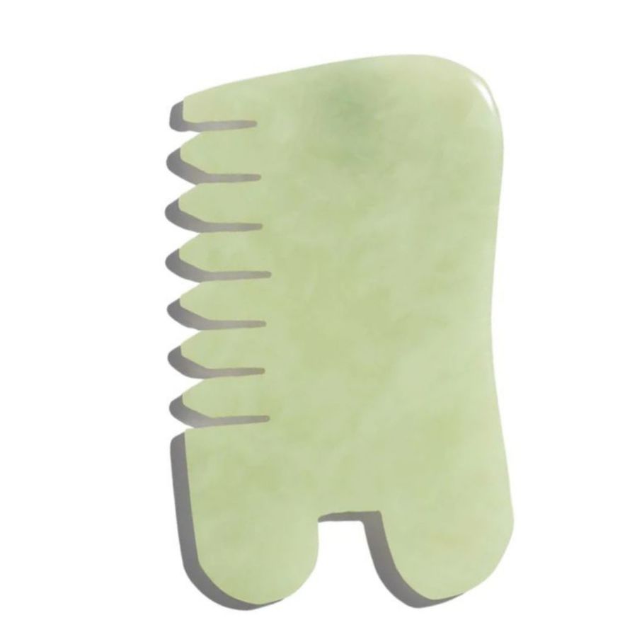 Earth Harbor Island Jade Gemstone Gua Sha + Massaging Comb