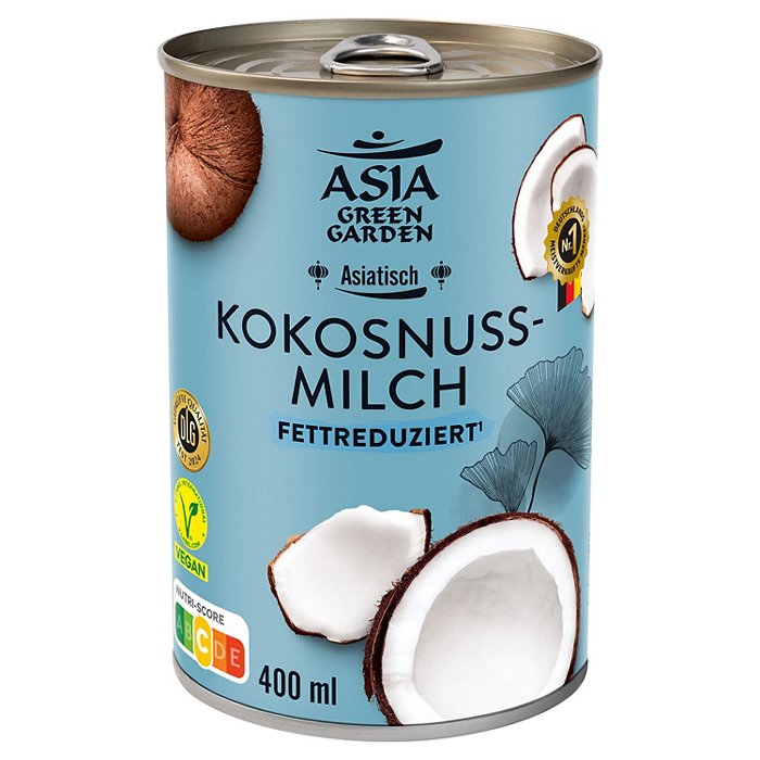 ASIA GREEN GARDEN Kokosnussmilch 400 ml, fettreduziert