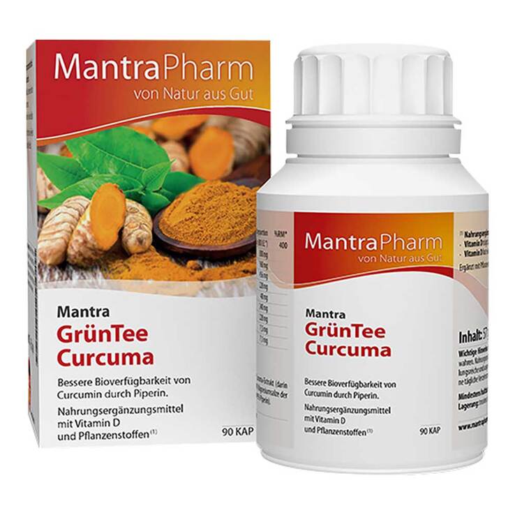 Mantra Grüntee Curcuma Kapseln, 90 St