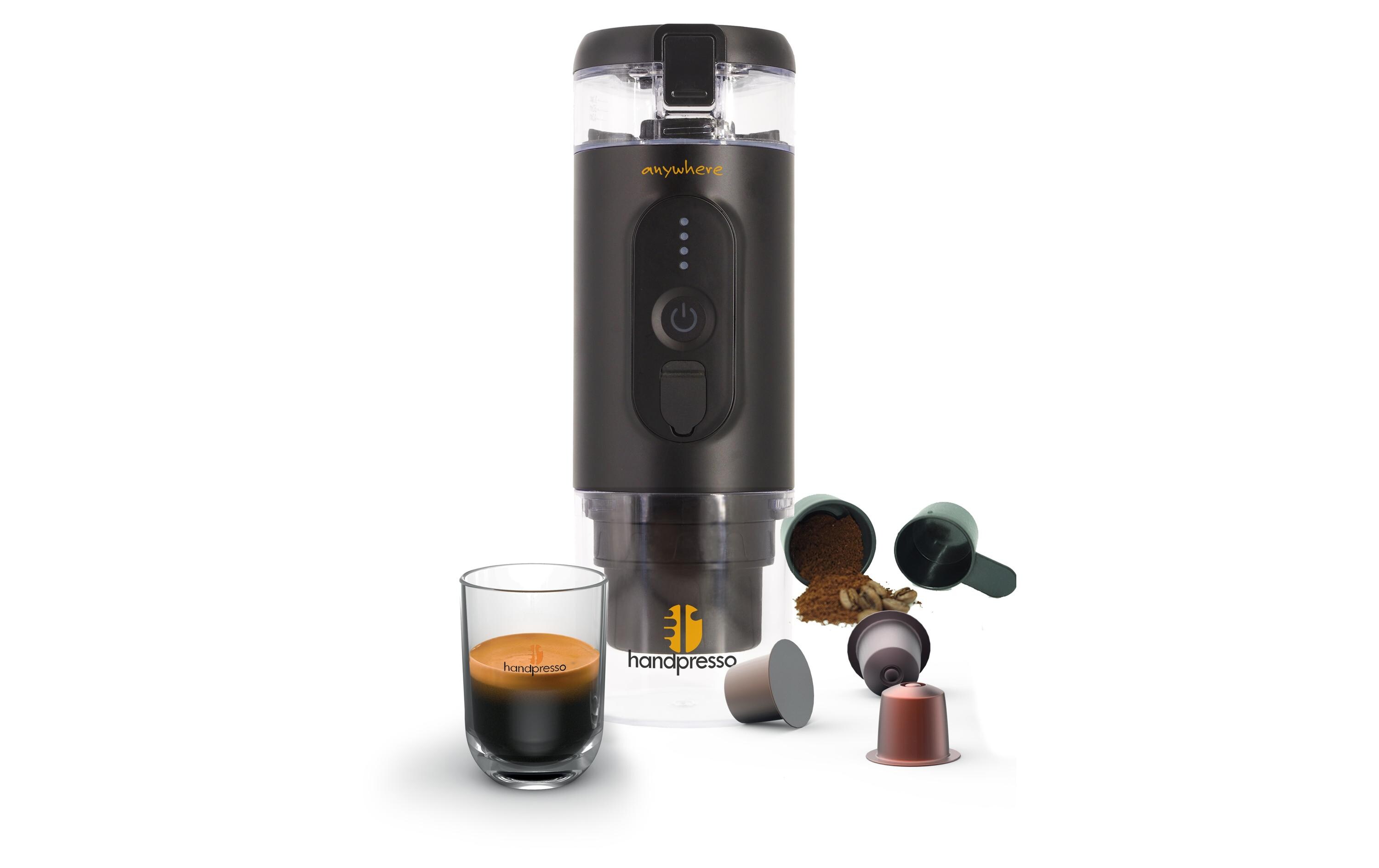 Reisekaffeemaschine E-Presso 21700 Kapseln, Kaffee gemahlen<br>Tragbare Espressomaschine mit Akku