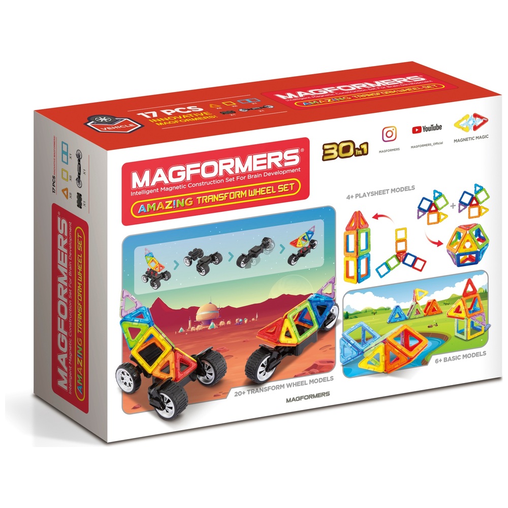 Magformers Amazing Transform Wheel 17-teiliges Magnet-Set