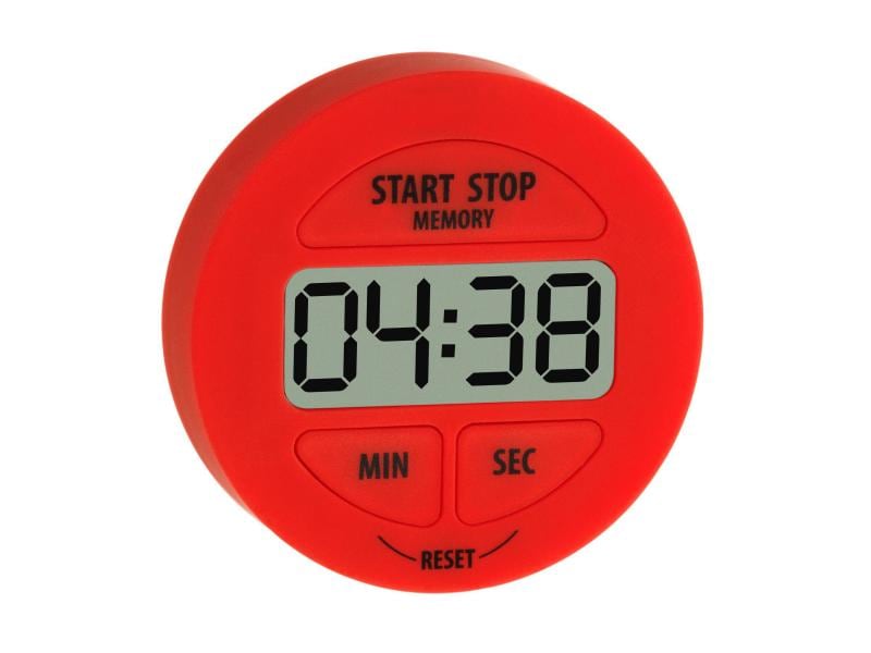 TFA Dostmann Timer Digital mit Stoppuhr, Rot Timer