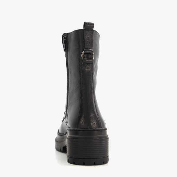 Harper leren dames veterboots zwart