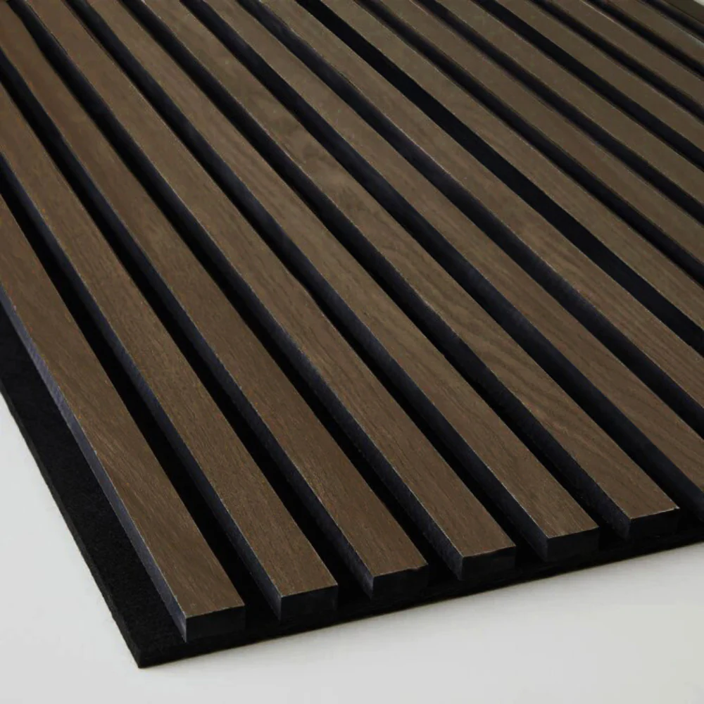 Set van 2 akoestische panelen / wandpanelen van houtfineer en vilt | Walnoot Comfort 244 x 60 cm | myHarry