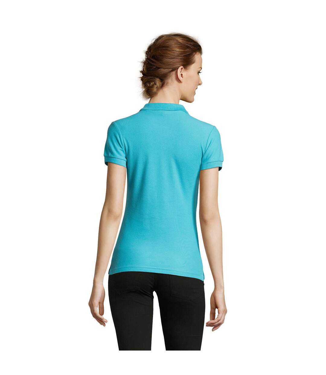 SOLS - Polo manches courtes PEOPLE - Femme (Bleu clair) - UTPC319