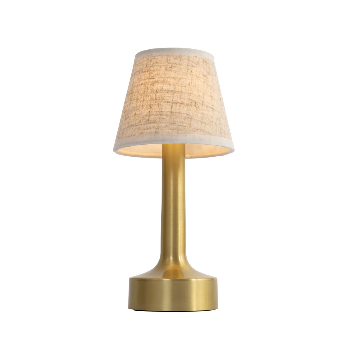 Set van 2 tafellampen goud met beige RGBW oplaadbaar - Elise
