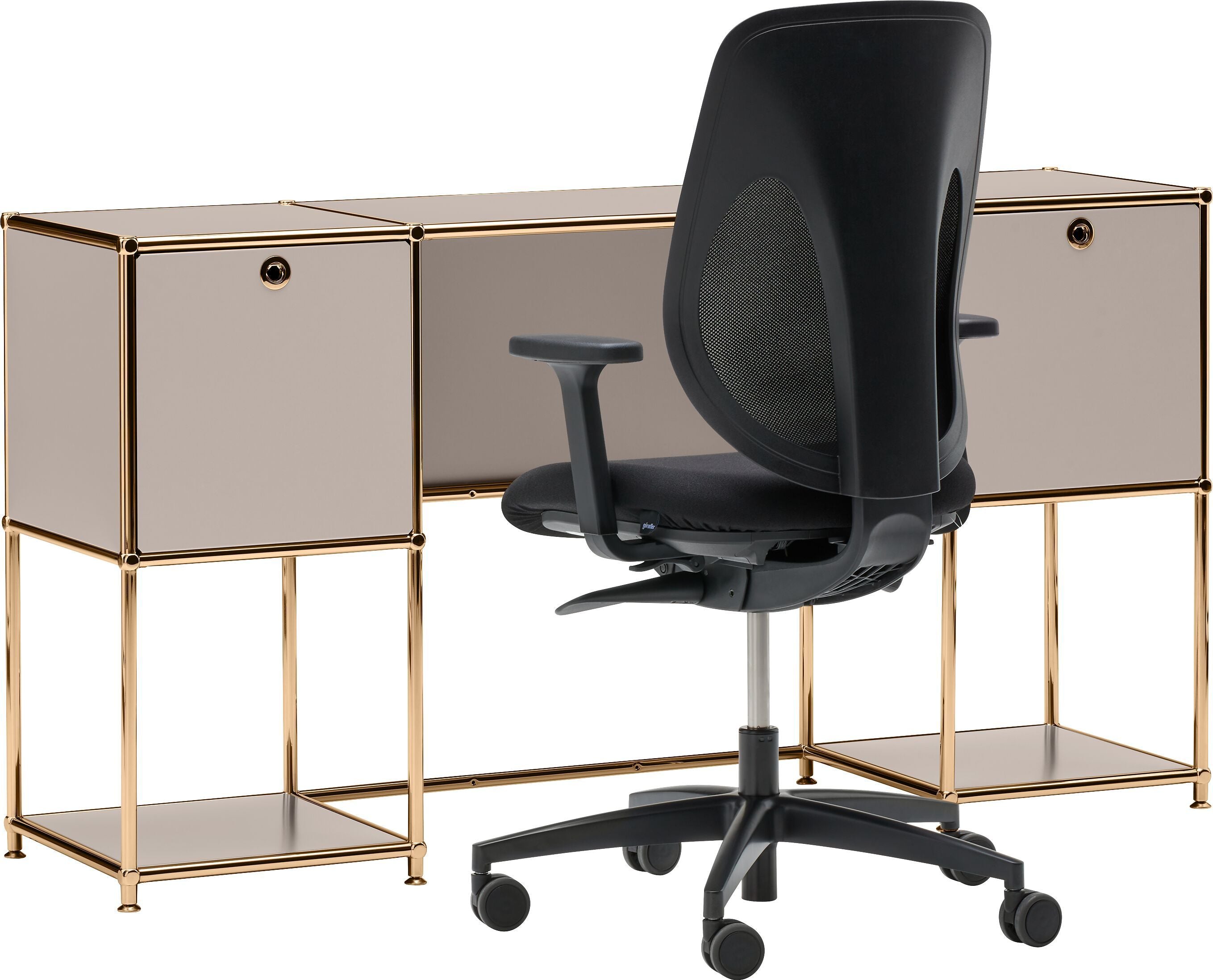 FLEXCUBE Schreibtisch - Taupe / B: 152.0 cm x T: 40.0 cm x H: 80.0 cm