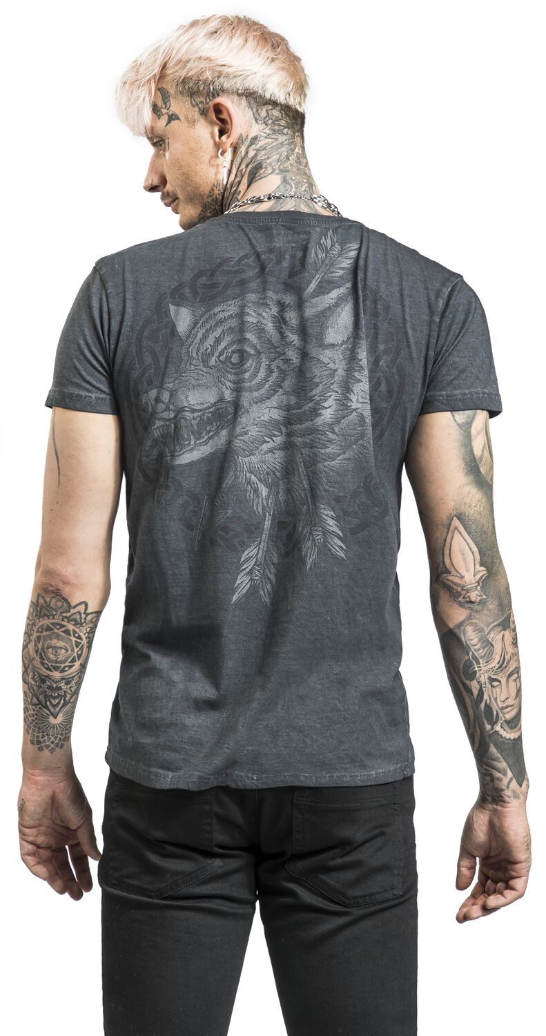 T-shirt imprimé loup | Black Premium by EMP T-Shirt Manches courtes