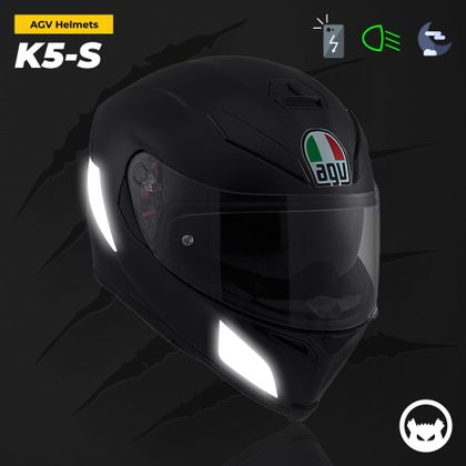 Stickers Réfléchissants Fear The Yellow Bear REPLICA AGV K5 / K1 - Noir