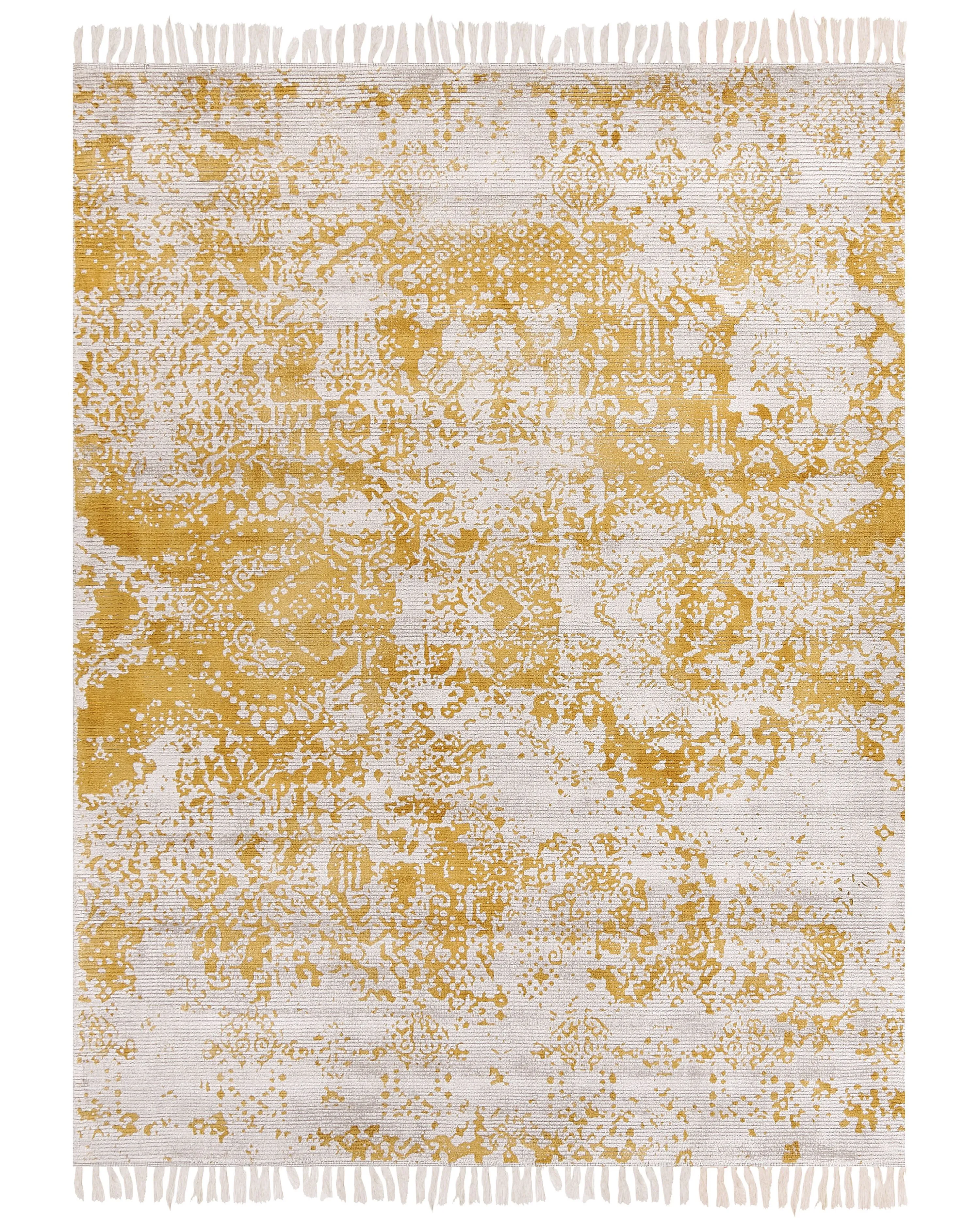 Vloerkleed BOYALI Mosterdgeel 160 x 230 cm Viscose