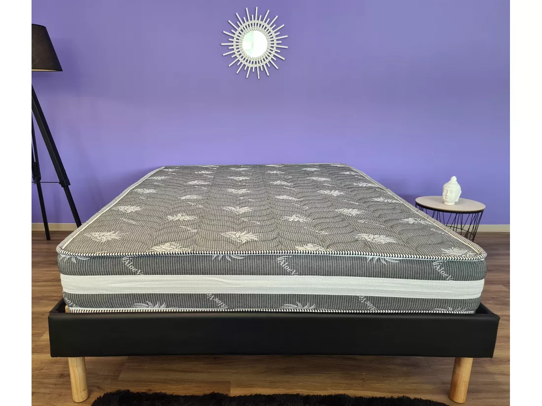 Nuits D'or Matelas + Alèse 180x200 x 22 cm - Très Ferme - Face Hiver Laine - ame rembourrage 100 % polesther - âme 100
