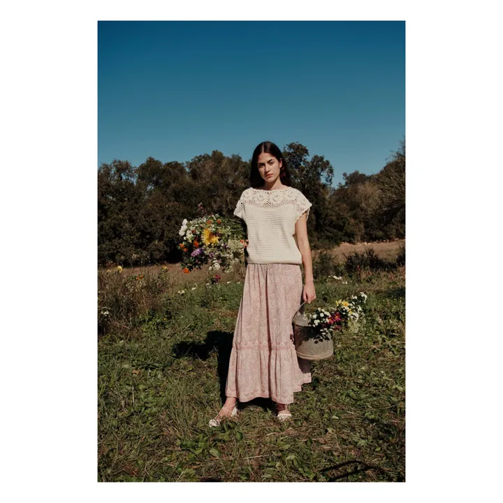 Louise Misha Pull Loria Broderies Fleurs - Collection Femme | Crème