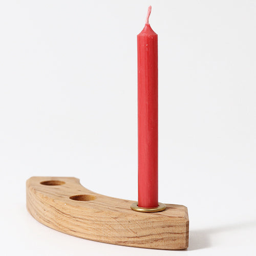 Grimm's 10% bijenwaskaarsjes rood - 12st