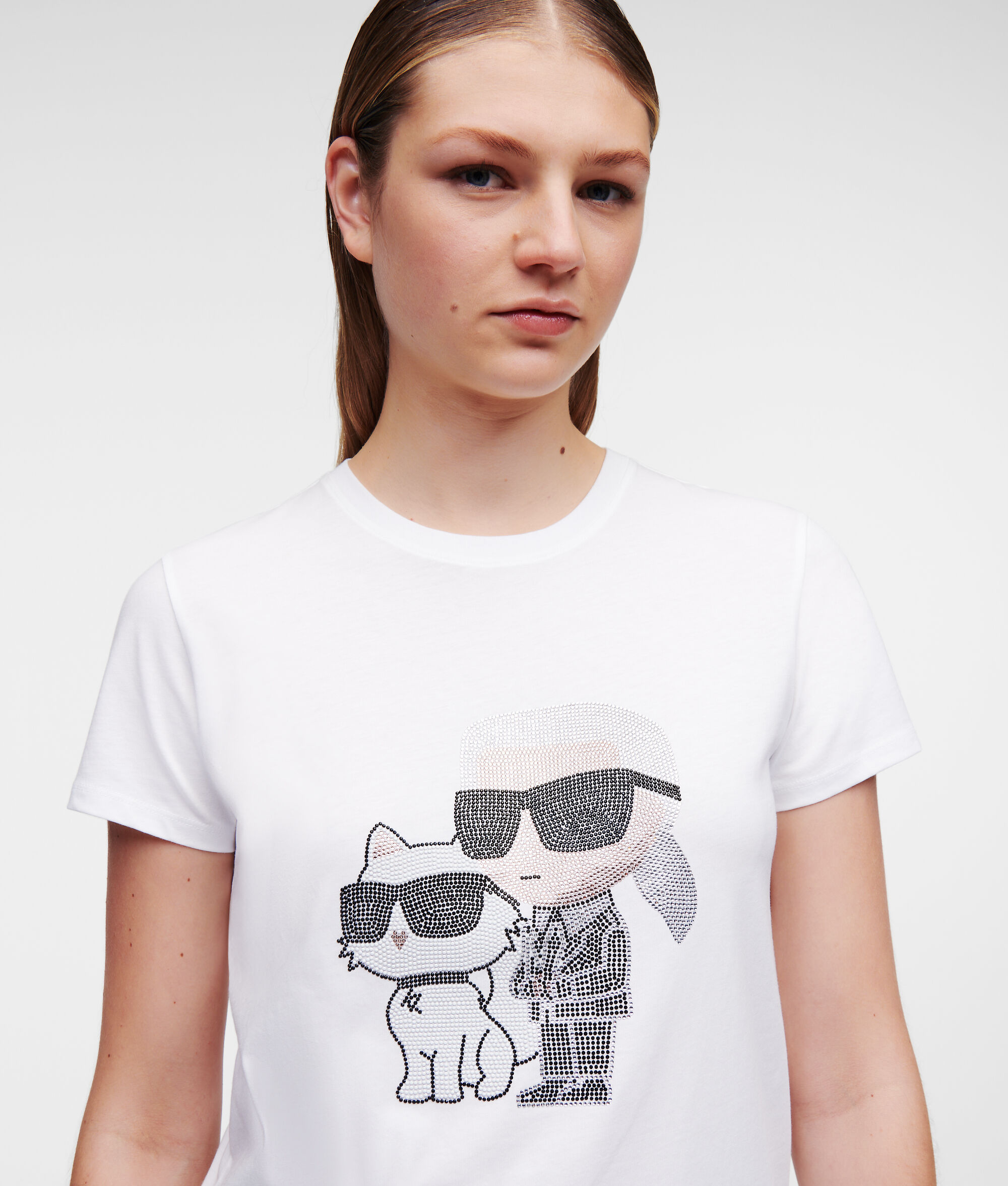 T-SHIRT KARL IKONIK KARL ET CHOUPETTE À STRASS