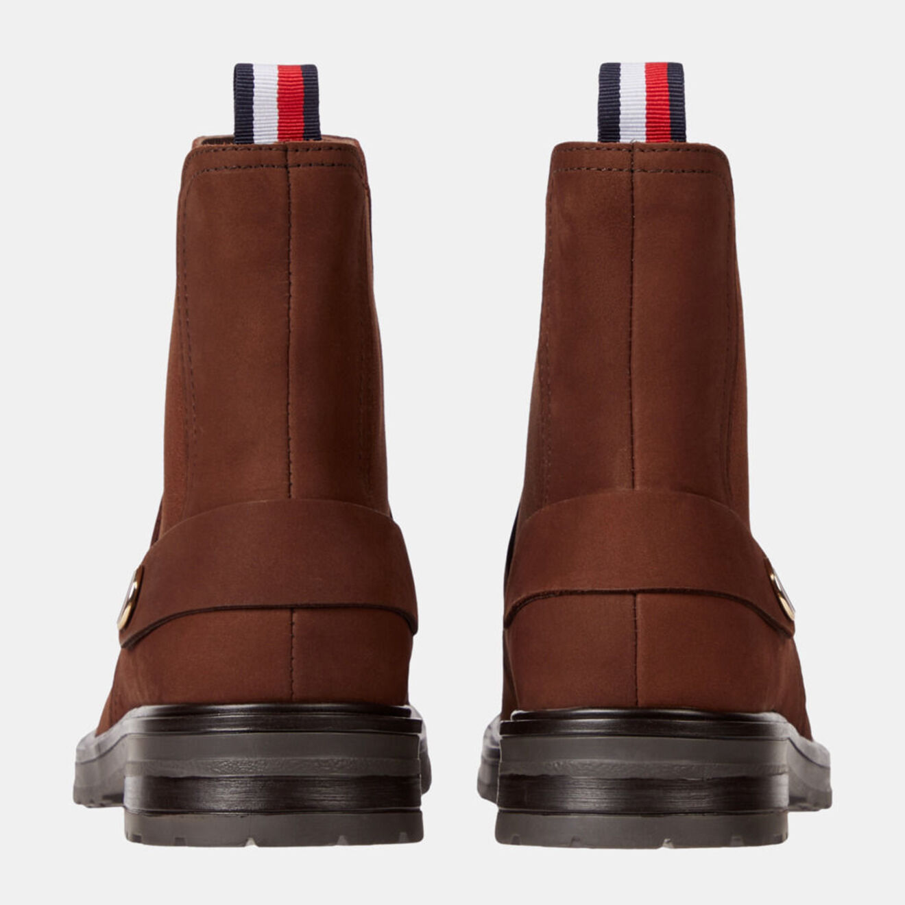 Tommy Hilfiger Chelsea boots en Velours de Cuir Bijoux marron