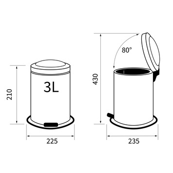 Sealskin Pedaalemmer Acero Zwart 3 Liter