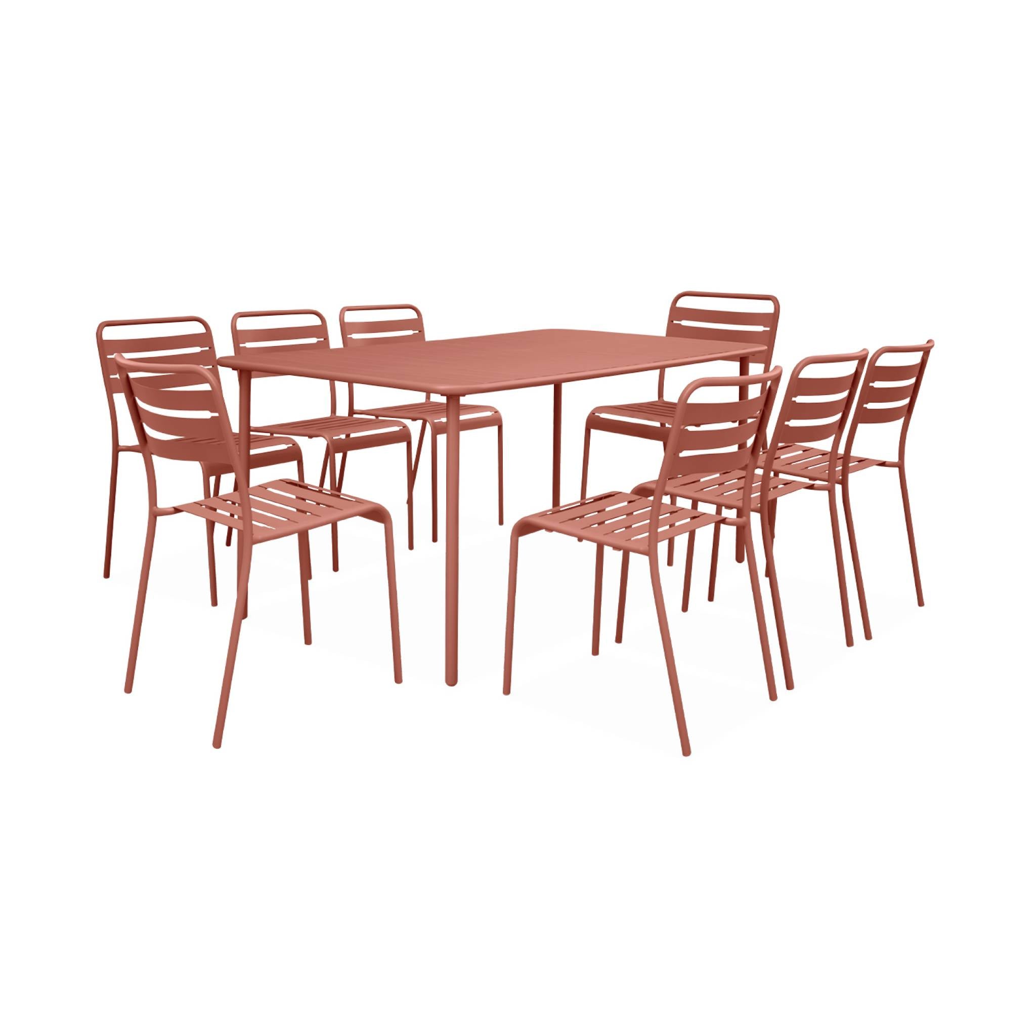 sweeek - Tuintafel met 8 stoelen metaal